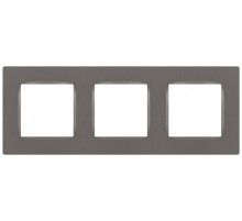 Рамка для розеток и выключателей  Серия 12 12-5203-16 на 3 поста, Классик, титан  Б0067790  ЭРА