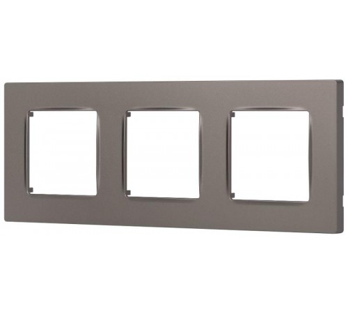 Рамка для розеток и выключателей  Серия 12 12-5203-16 на 3 поста, Классик, титан  Б0067790  ЭРА