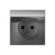ArtGallery Сталь Розетка с заземлением, со шторками, с крышкой, 16А, IP20, механизм  GAL000946  SE