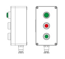 Взрывозащищенный пост управления из полиэстера CPE-P-04-(1xLG(250)-1xP1R(11)-1xP1G(11))-1xKH2MHK(C)1Ex d e IIC Т5 Gb / Ex tb IIICT95°C Db IP66/КЗ  22