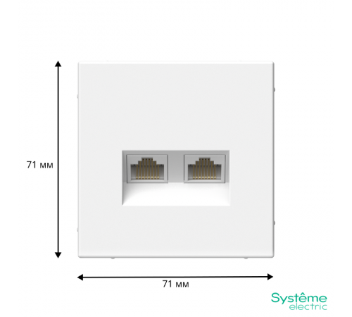 ArtGallery Лотос  Розетка двойная компьютерная RJ45+RJ45, кат.6А, механизм  GAL001388  SE