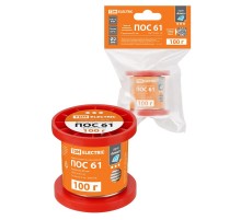 Припой ПОС 61, проволока, ГОСТ 21931-76, 2 мм, 100 г, катушка,, инд. упак., "Алмаз"  SQ1025-1807  TDM