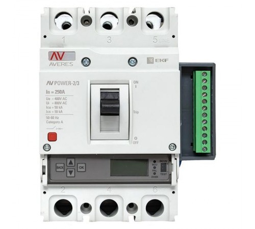Выключатель автоматический AV POWER-2/3 250А 50kA ETU6.2  mccb-23-250-6.2-av  EKF