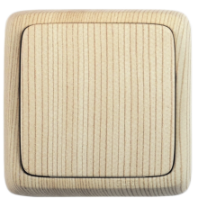 Выключатель открытой установки, одноклавишный, с изолирующей пластиной, цвет сосна  ВА10-113-02  HEGEL