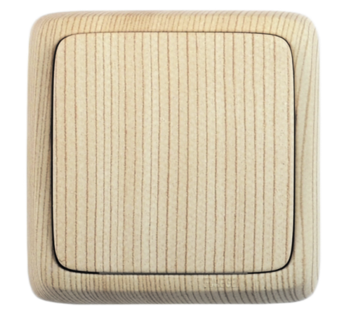 Выключатель открытой установки, одноклавишный, с изолирующей пластиной, цвет сосна  ВА10-113-02  HEGEL