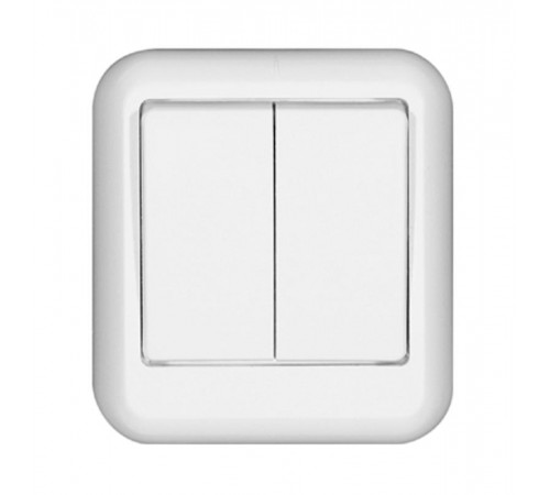ПРИМА О/У Белый Выключатель 2-клавишный 6А (в сборе) (опт.упак.)  A56-029-B  Schneider Electric
