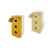 Корпус КП103 c козырьком для кнопок 3 места IP66 ABS желтый  SQ0705-0013  TDM