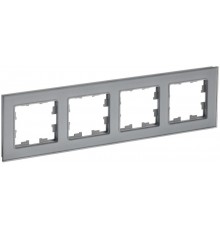 BRITE Рамка 4-ая РУ-4-2-БрСе стекло серый  BR-M42-G-K03  IEK