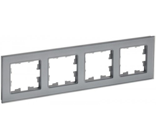 BRITE Рамка 4-ая РУ-4-2-БрСе стекло серый  BR-M42-G-K03  IEK