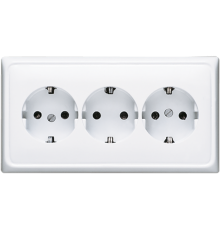 Розетка тройная с заземлением для кабельканалов; белая  CD523WW  Jung