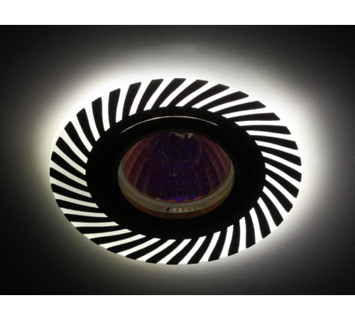 Светильник точечный декоративный DK LD39 WH/CH /1 cо светодиодной подсветкой MR16, белый/хром (50/1500)  Б0048935  ЭРА