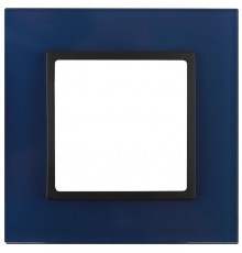 14-5101-29 Рамка на 1 пост, стекло, Эра Elegance, синий+антр  Б0034483  ЭРА