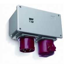 Соединительное устройство для монтажа на поверхность с подключение шлейфа 416A6, вилка и розетка 3P+N+E, 16А, IP44, 6ч  2CMA168127R1000  ABB