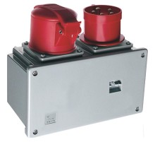 Соединительное устройство для монтажа на поверхность с подключение шлейфа 432A6, вилка и розетка 3P+N+E, 32А, IP44, 6ч  2CMA168128R1000  ABB