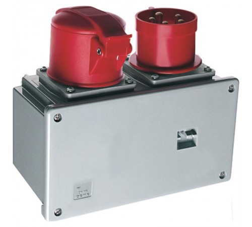 Соединительное устройство для монтажа на поверхность с подключение шлейфа 416A6, вилка и розетка 3P+N+E, 16А, IP44, 6ч  2CMA168127R1000  ABB