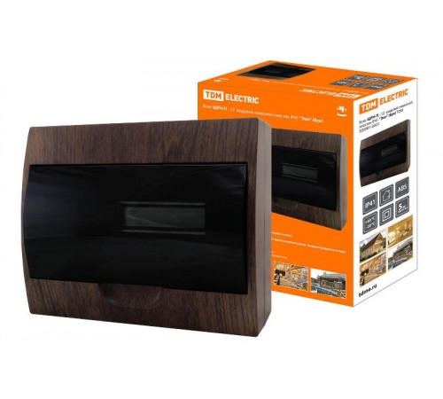 Бокс пластиковый навесной ЩРН-П-12 модулей  IP41 "Эко" (бук)   SQ0901-0023  TDM