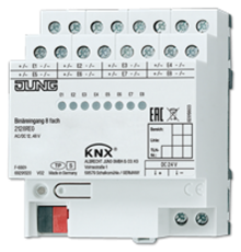 Бинарный ввод, 8 каналов, монтаж на DIN-рейку, 4 модуля; KNX  2128REG  Jung