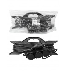 Удлинитель-шнур силовой на рамке, каучук, КГ, IP44, 3 гнезда с/з, 3700 Вт, 20м Народный  SQ1307-0234  TDM