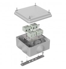 Коробка огнестойкая для о/п 40-0300-FR6.0-8 Е15-Е120 RAL7035 100х100х50 (14 шт/кор) серая  40-0300-7035-FR6.0-8  Промрукав