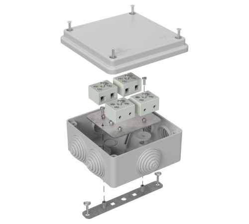 Коробка огнестойкая для о/п 40-0300-FR6.0-8 Е15-Е120 RAL7035 100х100х50 (14 шт/кор) серая  40-0300-7035-FR6.0-8  Промрукав