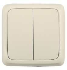 Выключатель открытой установки, двухклавишный, цвет слоновая кость  ВА10-151-01  HEGEL