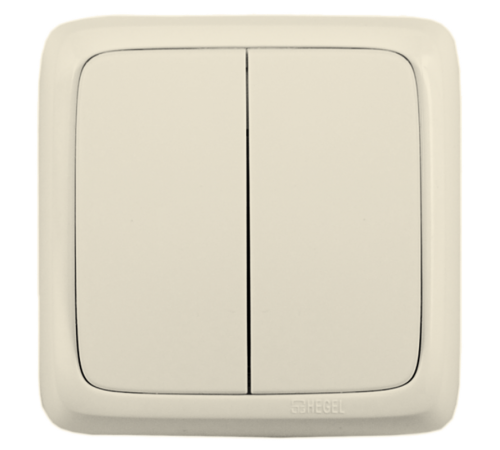 Выключатель открытой установки, двухклавишный, цвет слоновая кость  ВА10-151-01  HEGEL