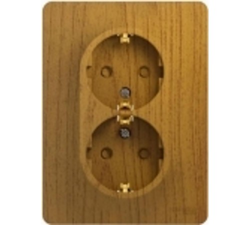 Glossa Дерево Дуб Розетка 2-я с заземлением со шторками (в сборе с рамкой)  GSL000526  SE