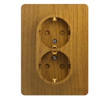 Glossa Дерево Дуб Розетка 2-я с заземлением со шторками (в сборе с рамкой)  GSL000526  SE