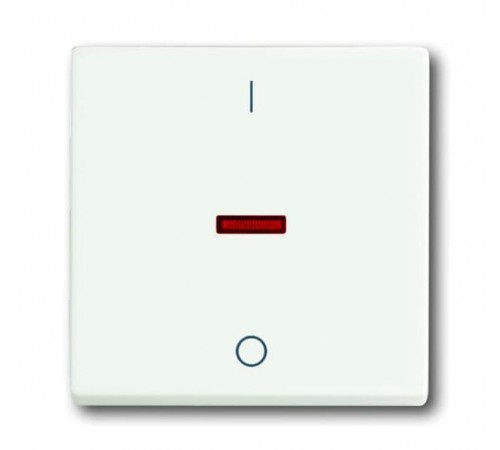 Клавиша для механизма 1-клавишного выключателя, с красной линзой, с маркировкой ""I/O"", Future/Axcent/Carat/Династия, белый бархат  2CKA001751A3028