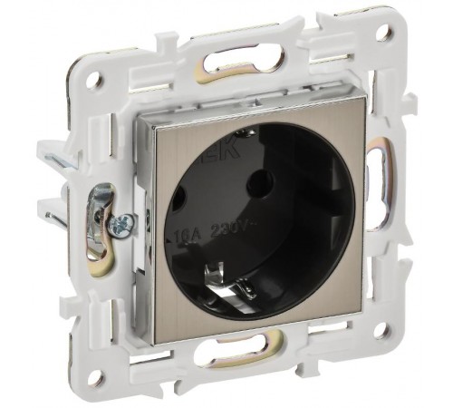 SKANDY Розетка с з/к/ш 16А б/к SK-R06N никель  SK-R14-16-1-K50  IEK