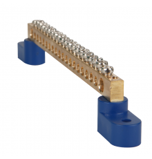 Шина нулевая с двумя изоляторами OptiKit BB-T-N-S-12-8х12-синий  277906  КЭАЗ