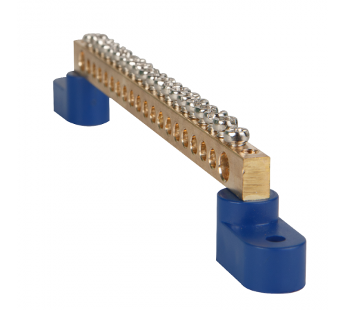 Шина нулевая с двумя изоляторами OptiKit  BB-T-N-S-18-8х12 синий  277912  КЭАЗ