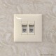 Компьютерная розетка RJ-45 в стену, кат.6А двойная, "Avanti", "Ванильная дымка"  4405374  DKC