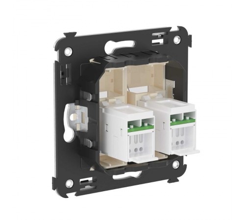 Компьютерная розетка RJ-45 в стену, кат.6А двойная, "Avanti", "Ванильная дымка"  4405374  DKC