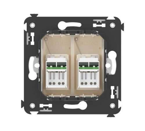 Компьютерная розетка RJ-45 в стену, кат.6А двойная, "Avanti", "Ванильная дымка"  4405374  DKC