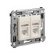 Компьютерная розетка RJ-45 в стену, кат.6А двойная, "Avanti", "Ванильная дымка"  4405374  DKC