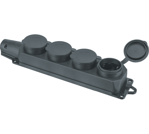 Колодка 61 373 NCA-BLR2-04-16A-E-IP44-BL 4гн с/з каучук черная 61373 Navigator