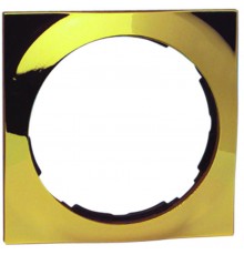 Simon 88 Рамка декоративная, 3 поста, круг в квадрате, S88, золото  88632-36  Simon