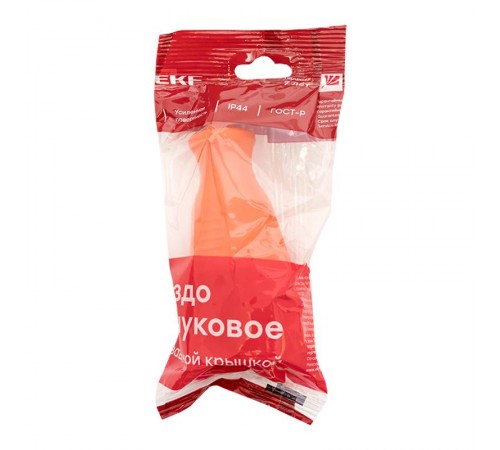 Роз. перенос. с защитной крышкой оранжевая каучуковая 230В 2P+PE 16A IP44 EKF PRO   RPS-012-16-230-44-ro   EKF