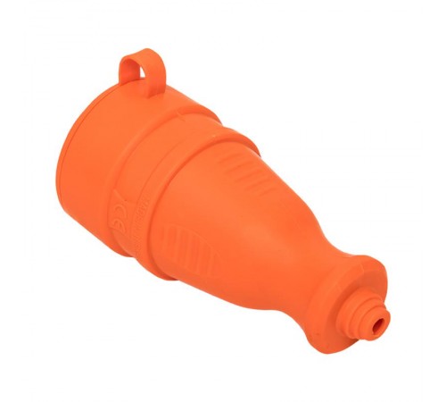 Роз. перенос. с защитной крышкой оранжевая каучуковая 230В 2P+PE 16A IP44 EKF PRO   RPS-012-16-230-44-ro   EKF