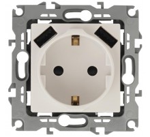 12-4109-02 Розетка с заземлением 16A-250В, штор. с 2xUSB 5В-3А, 12, слоновая кость   Б0047841  ЭРА