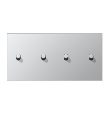 Центральная плата, 2 поста, для горизонтальной установки, тумблеры 2+2,цилиндр; металлическое исполнение; алюминий; серия LS  AL12-250R0  Jung