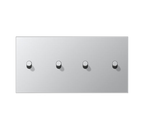 Центральная плата, 2 поста, для горизонтальной установки, тумблеры 2+2,цилиндр; металлическое исполнение; алюминий; серия LS  AL12-250R0  Jung