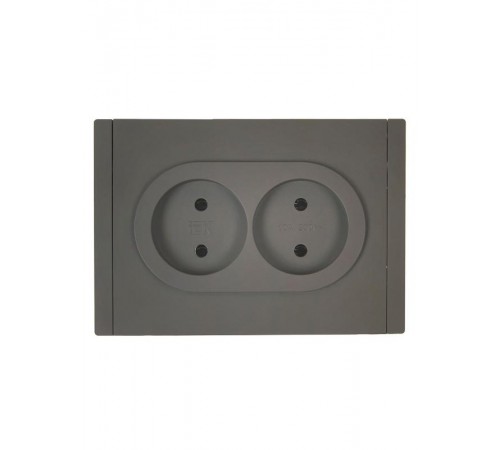 FORTE&PIANO Розетка 2-я без заземления, без шторок безвинтовое крепление 10А FP326 серый  FP-R20-10-1-K03  IEK