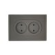 FORTE&PIANO Розетка 2-я без заземления, без шторок безвинтовое крепление 10А FP326 серый  FP-R20-10-1-K03  IEK