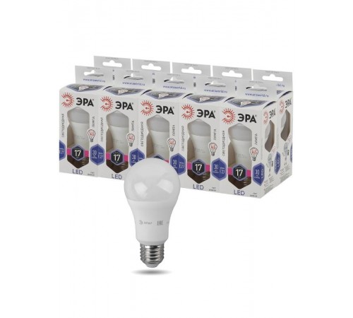 Лампа светодиодная LED 17Вт Е27 6000К A60-17W-860-E27  Б0031701  ЭРА