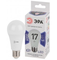Лампа светодиодная LED 17Вт Е27 6000К A60-17W-860-E27  Б0031701  ЭРА