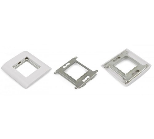 FP-M45-1-WH Лицевая панель 80х80мм для 2-х модулей 45х22.5 (аналогов Mosaic), металлический каркас  16286  Hyperline