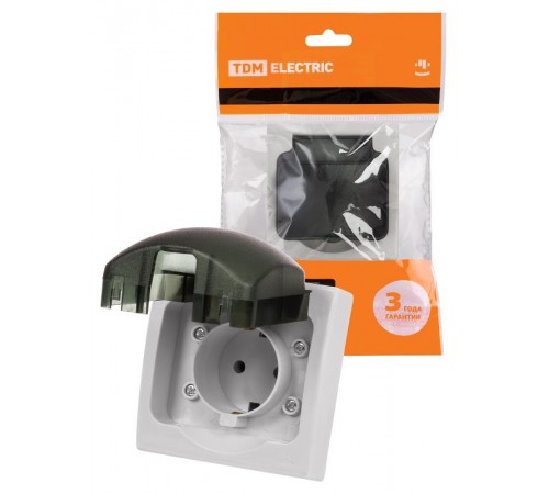 Розетка 2П+З скрытой установки IP54 16А "Вуокса" TDM  SQ1803-0108  TDM