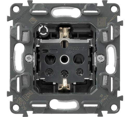 Valena Мех IN'MATIC Розетка с/з, со шторками, винт.зажим  753029  Legrand